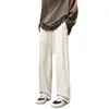 Calça Casual Estilo Americano com Forro de Lã para Homens, Calça Esportiva Tamanho Grande Outono e Inverno 2026, Calça de Marca Tendência Solta com Caimento Largo