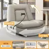 Sillón sofá individual, sofá cápsula espacial, sofá reclinable eléctrico giratorio para sala de estar, mecedora multifuncional de cuero WY