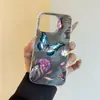 Borboleta Azul - Capa para Celular Apple 17, 16 Pro Max 13, 14 Pro, Estilo Moderno, 15 com Furos Grandes