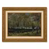Pintura Vintage de Van Gogh com Árvores e Caminhos Pastorais Rurais em Moldura Dourada para Quarto, Estudo, Hall de Entrada, Arte de Parede Emoldurada, Pintura Decorativa, Decoração de Parede