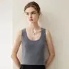 Camisola de punto 100% cachemir puro, suave y delicada para mujer, suéter interior sin mangas con diseño de canalé, corte ajustado y camiseta base adelgazante