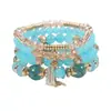 Pulsera Bohemia de Mejor Venta Transfronteriza Europea y Americana, Pulsera de Cuentas con Borla de Cristal Multicapa, Pulsera de Moda para Mujer