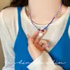 Collar de Gatito Estrella Colorido Infantil para Mujer Moda Linda Dopamina Cadena para Clavícula Cuerda Trenzada de Tirar Accesorios para Sudaderas