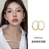 Pendientes de Aro de Plata de Ley S925 de Verano para Mujer, Pendientes de Aro Simples de Alta Gama, Pendientes Circulares Grandes Versátiles y Elegantes Que Hacen que el Rostro Parezca Más Pequeño