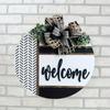 Letrero de Bienvenida para Puerta Delantera 3D Colgador de Puerta Etiqueta Decorativa Divertida Adorno Colgante Corona Letrero de Puerta Colgante Diseño Hueco