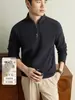 Sudadera con media cremallera y cuello alto estilo 'old money' para hombre, estilo otoño, camisa con cremallera, business casual, color liso, estilo nuevo, capa base