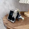 Padrão de couro adequado para capa de celular oppofindn2flip impressão em couro Find N3Flip marca de moda anel transversal