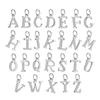S925 prata esterlina micro incrustado zircão 26 letras all-match DIY pulseira colar tornozeleira Jóias pingente acessórios