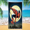 Toalla de playa Marvel Spider-Man de exportación transfronteriza, microfibra ultrafina, doble cara, absorbente, toalla de baño de playa de dibujos animados para niños