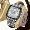 Reloj de pulsera de cuarzo Binbang multifuncional transfronterizo para hombre, de tres manecillas, con correa de acero, moderno, de tres ojos y seis manecillas