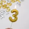 Vela Digital Criativa Dourada em Formato de Balão 520 Dia dos Namorados Decoração de Bolo de Primeiro Aniversário Infantil Plug-In