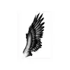 Pegatina de tatuaje realista de ala única en blanco y negro, alas de ángel oscuras personalizadas, pegatina de tatuaje impermeable y duradera para el brazo