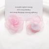 Broche de Malla Transparente Rosa con Forma de Rosa y Camelia para el Cabello para Mujeres Accesorios de Joyería DIY Hechos a Mano