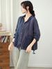 Camisa con Capucha Estilo Retro Artístico Nueva Colección Primavera y Otoño para Mujer, Holgada Talla Grande Casual de Doble Capa de Gasa de Algodón a Cuadros