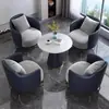 Juego de sofá de un asiento y mesa de centro para recepción de hotel, sala de reuniones de clientes, oficina de ventas, salón de belleza, centro comercial, mueble de sala de exposición, gama alta