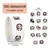 500 Pegatinas/Rollo Pegatinas de Rollo de Circo Peculiares para Diarios, Cinta Selladora Decorativa Transfronteriza para Fundas de Teléfono Venta al por Mayor