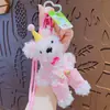 Llavero Colgante de Muñeca Conejo Twister de Peluche de Dibujos Animados Lindo para Pareja Llavero de Mochila Escolar Colgante Pequeño Regalo