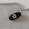 Pinza para el Cabello con Flor de Lazo de Puntos, Pinza Exquisita de Alta Gama para Mechones Laterales y Flequillo, Accesorio para el Cabello de Pinza Recta