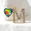 1 Pieza de Moda con Brillantes de Cristal Completo, Hermosa Forma de Letra Inglesa, Accesorios para Joyería DIY, Colgante