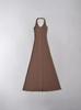 Vestido Halter sin Espalda Estilo Similar a Zhao Silu Primavera y Verano 2024 Yujie Casual Suelto Sobre la Rodilla Temperamento Vestido Largo para Mujer
