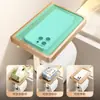 Caja de Pañuelos de Baño de Nogal Portarrollos de Papel Higiénico, Soporte para Teléfono de Baño Montado en Pared sin Taladro