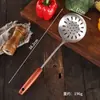 Mango Kemu Acero Inoxidable 304 Cuchara para Sopa Utensilios de Cocina para el Hogar Espátula Extensa para Cocinar Recubierta de Titanio Resistente a Altas Temperaturas Cuchara para Ollas