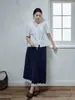 Ropa Talla Grande ALINDM para Mujeres Ligeramente Gorditas Camisa de Manga Corta con Cuello en V 100 kg Falda Media de Encaje Francés