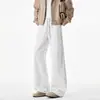 Pantalones deportivos de retazos deconstruidos estilo americano, colección de otoño para hombre, pantalones casuales de color liso de moda, pantalones básicos rectos de corte holgado
