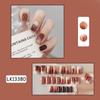 Qiao negro leche usa uñas otoño e invierno parche de uñas cepillo de uñas belleza pieza gradiente uña falsa uña parche de uñas uña terminada