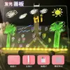 Prancheta de Desenho Luminosa LED Prancheta de Desenho Infantil Pintada à Mão Apagável DIY Transparente Plug-in Prancheta de Desenho para Aprendizado com Suporte Pincel