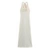 Ropa de Mujer Transfronteriza Europea y Americana 2025 Primavera Nueva Moda Elegante Vestido Midi con Cordones y Espalda Descubierta 2894626