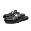Mocasines de talla grande para hombre para comercio electrónico transfronterizo, tallas 35-46, pantuflas de punta cerrada, zapatos de conducir metálicos, zapatos de probador, mules sin cordones