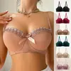 Sujetador Cruzado para Niñas Xiyintem con Diseño de Mariposa Bordada, con Aros, Antideslizante, Moderno, Sexy, para Tallas Grandes