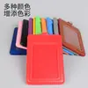 Porta Credencial de PU, Porta Credencial de Trabajo con Doble Ranura para Tarjeta, Credencial de Fábrica, Tarjeta de Comedor Estudiantil, Tarjeta de Autobús, Porta Credencial con Cordón para Cuello, Porta Tarjetas de Cuero Sintético