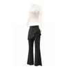 Conjunto de Yoga para Uso Diario para Mujer Ligero Manga Larga Cubre-todo Falso Dos Piezas Pantalones Deportivos Transpirable Correr Fitness Conjunto de Dos Piezas