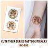 Em estoque atacado adesivos de tatuagem à prova d'água animal adesivos de tatuagem de tigre fofos pequenos frescos adesivos de rosto adesivos de braço para homens e mulheres