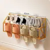 Zapatero de pared detrás de la puerta, diseño simple para dormitorios, no requiere perforación, adecuado para paredes de baño, una solución de almacenamiento para zapatos