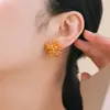Pendientes de Plata de Ley 925 con Forma de Flor de Diente de León para Mujer 2025 Nuevo Diseño de Nicho Pendientes de Lujo Accesible Pendientes de Gama Alta