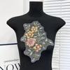 Estilo Retro Malla Piezas de Flores Bordadas Exquisito Patrón Floral Cuello de Puño de Ropa Floral Tridimensional Adhesivo de Tela para Ropa