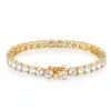 Pulsera de Tenis de Diamantes de Zirconia Completa de Lujo Ligero Hip-Hop de 5 mm, Moda Versátil Unisex Joyería Transfronteriza