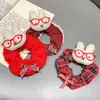 Novedad Otoño e Invierno Estilo Muñeca Goma para el Cabello, Cuerda de Ponytail de Moda, Conejito con Gafas Dulce y Lindo Accesorios para el Cabello, Goma para el Cabello de Dibujos Animados