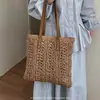 Bolsa de Playa para Vacaciones de Verano en la Costa Bolsa Grande de Paja Tejida para Mujer 2026 Nueva Versátil Casual Bolso de Hombro/Axila