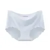 Ropa interior de seda de hielo sin costuras para mujer, cómoda y transpirable, específica para yoga, no pellizca, antibacteriana, entrepierna de seda de morera, bragas de cintura media