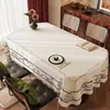Mantel estilo americano, impermeable, a prueba de aceite, lavable, resistente al calor, lujo ligero, sensación de alta gama, mantel ovalado para comedor, mantel atmosférico para mesa de café