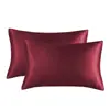 Funda de almohada tipo sobre de satén de color sólido más vendida en Amazon transfronterizo, estilo de comercio exterior amigable con la piel, ropa de cama para el hogar y viajes, Dropshipping