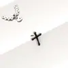 Accesorios de Tachuelas para Labios de Circonita de Cobre Transfronterizos, Aretes de Hilo Externo M0.9 con Cadena de Corazón, Accesorios de Tachuelas para Hélice Auricular, Joyería