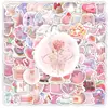 100 pegatinas nuevas de color rosa para niña, 3D, coloridas, estilo graffiti, decorativas para computadora, vaso de agua, equipaje, pegatinas para diario de mano