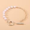 Pulseira Simples de Pérola de Imitação Estilo Japonês e Coreano Pulseira de Moda Assimétrica Distintiva Pulseira Estilo Popular na Internet ins Pulseira Feminina para Namorada