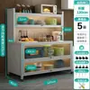 Estante de Almacenamiento de Cocina Aparador en Capas 1200 Piso Multicapa Horno de Microondas Olla Altura Gabinete de Almacenamiento a Prueba de Polvo