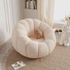 Sofá Perezoso Pétalos de Calabaza Sofá Individual Curvo Estilo Crema Giratorio Sofá Pequeño de Dormitorio Silla de Ocio para Balcón